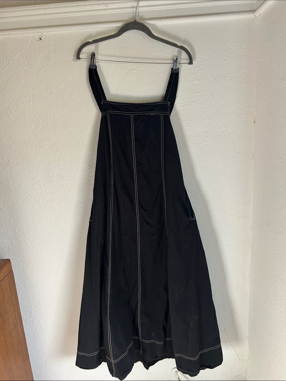 Free People Black Maxi Dress with Contrast Stitching